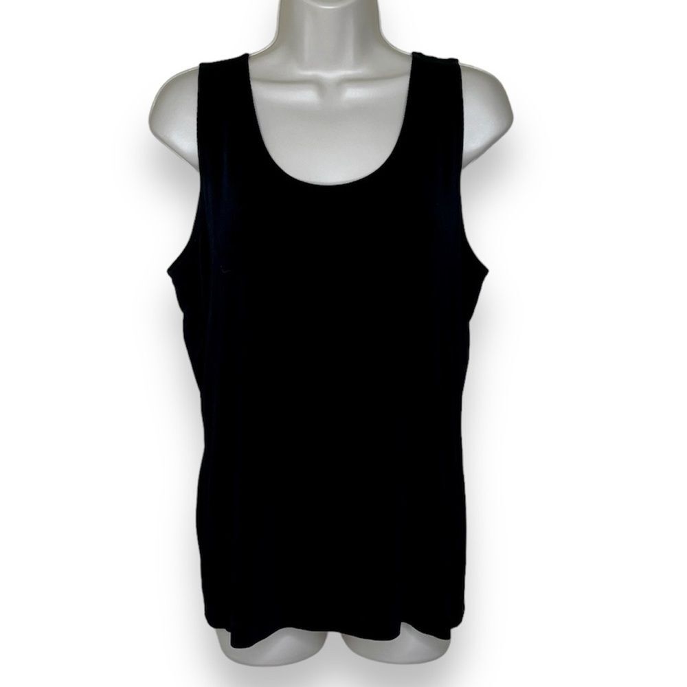 Chicos Travelers Black Slinky Tank Top Shell Layering Sleeveless Womens Large 12